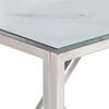 vidaXL Table console argent&eacute; acier inoxydable et verre tremp&eacute;