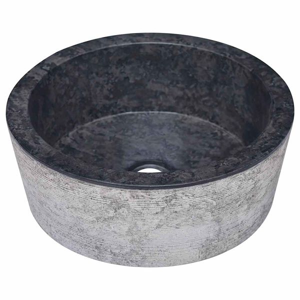 vidaXL Lavabo Noir &Oslash;40x15 cm Marbre