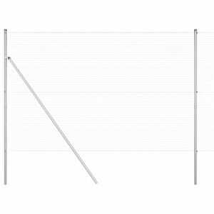 vidaXL Cl&ocirc;ture en fils soud&eacute;s pour fixation au sol 25 x 1,6 m Argent&eacute;