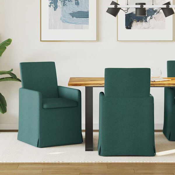 vidaXL Chaises de salle &agrave; manger 2 pcs Vert fonc&eacute; 57 x 67 x 95 cm