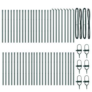 vidaXL Poteau de cl&ocirc;ture. 52 pcs Vert 3,2 x 3,2 x 100 cm