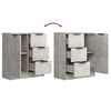 vidaXL Buffets 2 pcs Gris b&eacute;ton 60x30x70 cm Bois d'ing&eacute;nierie
