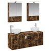 vidaXL Ensemble d'armoire de salle de bain 5 pc Ch&ecirc;ne fum&eacute;