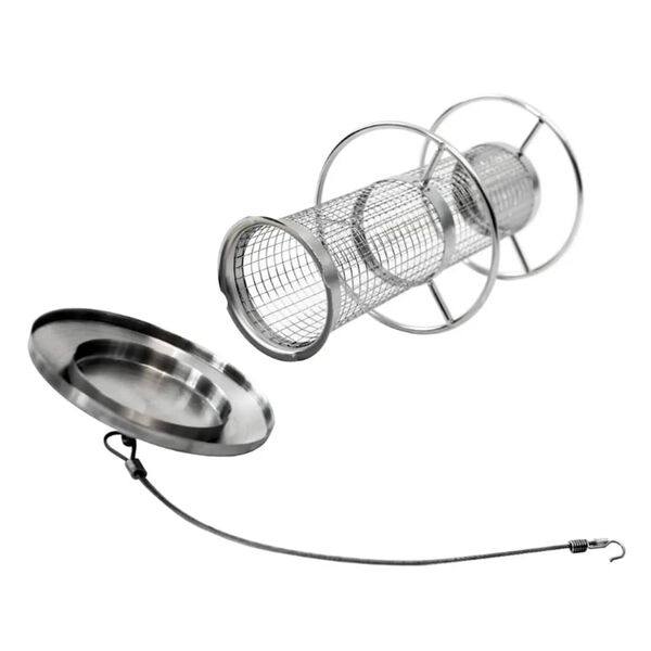 HI Station d'alimentation d'oiseaux suspendue 14x27,5 cm inox