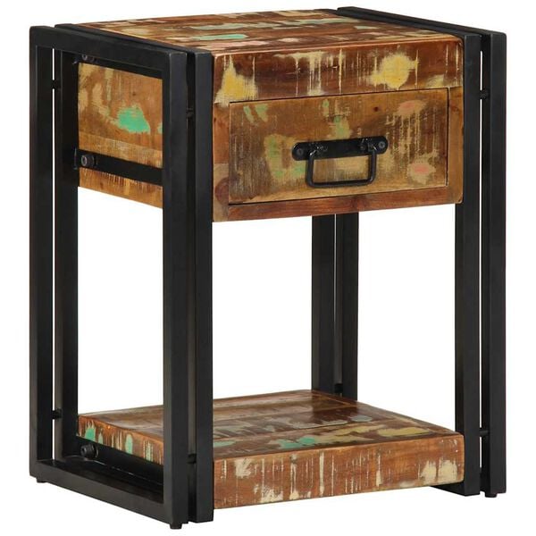 vidaXL Cabinet de chevet avec tiroir Multicolore 40 x 35 x 50 cm