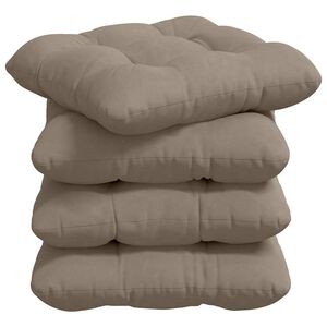 vidaXL Coussins de si&egrave;ge 4 pc Tissu en microfibre Taupe 40 x 40 cm