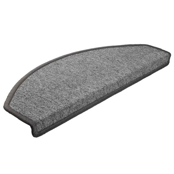 vidaXL Tapis d'escalier 30 pi&egrave;ces 65 x 24 x 4 cm Gris fonc&eacute; Demi-rond Grand