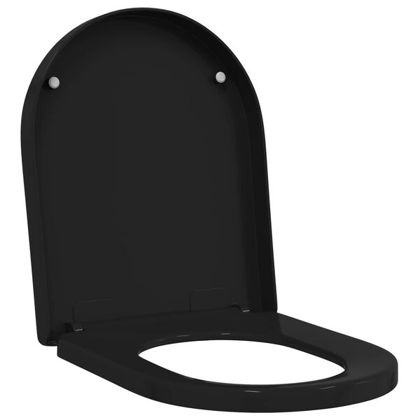 vidaXL Si&egrave;ge de toilette Noir 48 x 36,5 x 4,5 cm Polypropyl&egrave;ne