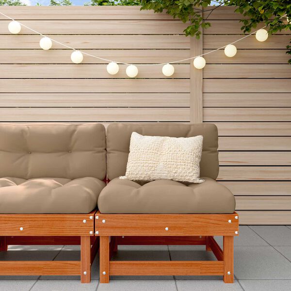 vidaXL Sofa de jardin milieu Pin massif Brun Cir&eacute;