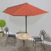 vidaXL Parasol de balcon et m&acirc;t en aluminium Terre cuite 300x155x223cm