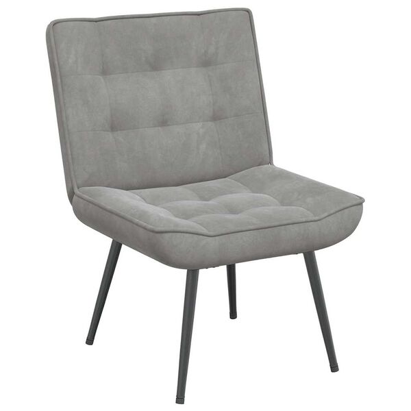 vidaXL Chaise de relaxation avec tabouret Gris clair Velours