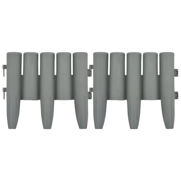 vidaXL Bordures de pelouse 36 pcs Gris 10 m PP
