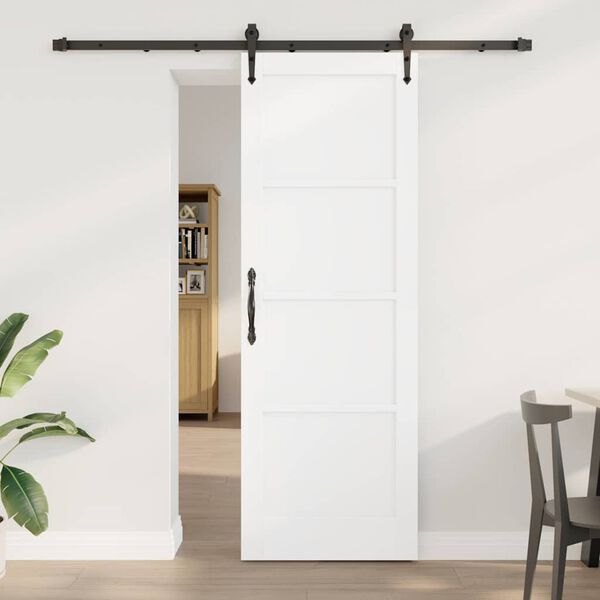 vidaXL Porte coulissante ORKDAL Blanc et Noir 73,5 x 211 cm Pin massif