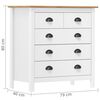 vidaXL Buffet Hill Blanc 79x40x80 cm Bois de pin solide