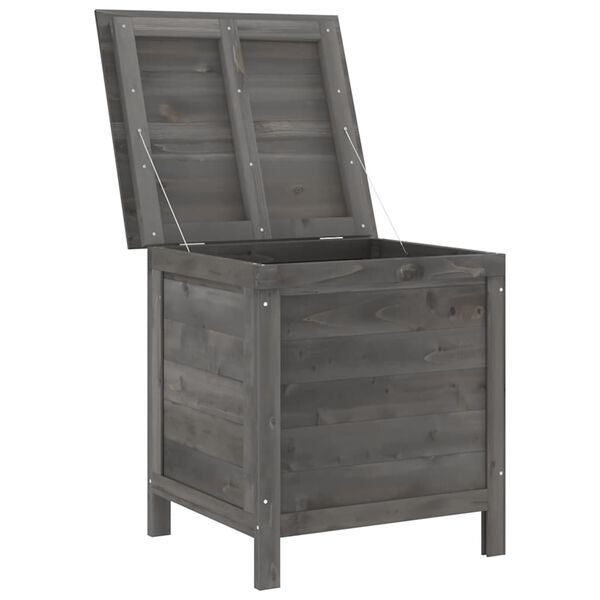 vidaXL Bo&icirc;te de rangement de jardin anthracite bois massif de sapin