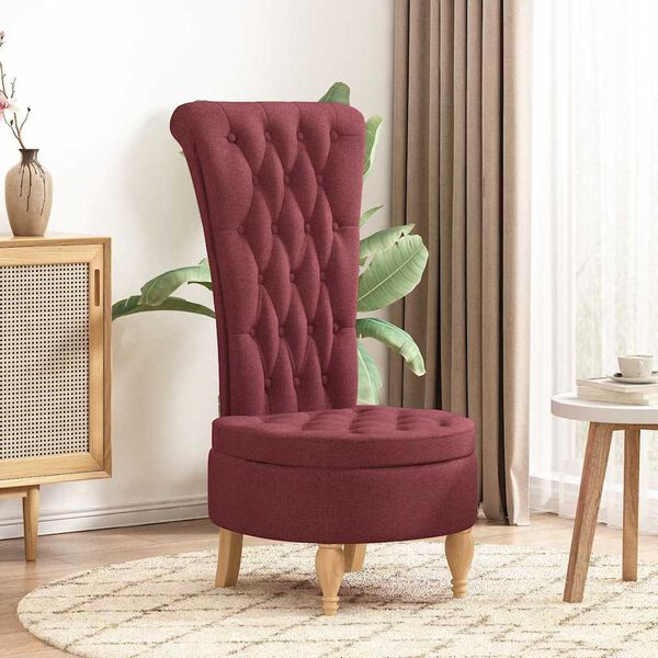 vidaXL Fauteuil &agrave; pantoufle Bordeaux 56,5 x 70 x 110 cm tissu