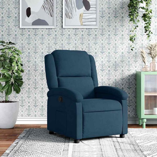 vidaXL Fauteuil inclinable bleu velours