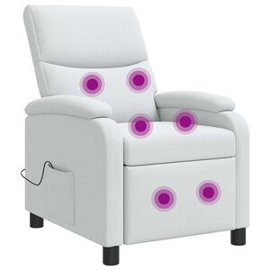 vidaXL Fauteuil de massage inclinable Blanc Tissu