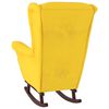 vidaXL Fauteuil à bascule à oreilles en velours jaune bois massif