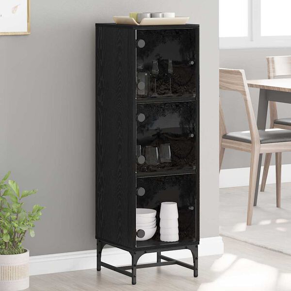 vidaXL Haut Armoire Chêne noir 35 x 37 x 117 cm Bois d'ingénierie
