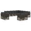 vidaXL Ensemble de canap&eacute; de jardin 13 pc Gris polyrotin