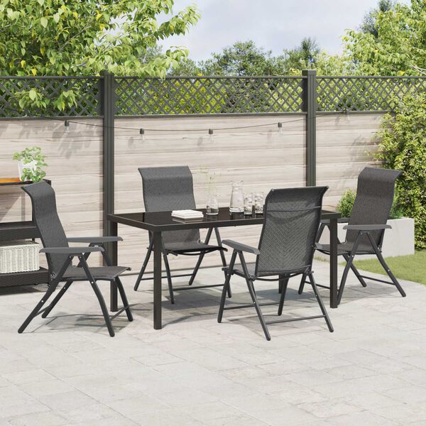 vidaXL Ensemble de salle à manger pour jardin 5 pcs Gris