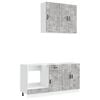 vidaXL Unit&eacute; de cuisine PORTO 5 pc Gris b&eacute;ton Bois d'ing&eacute;nierie