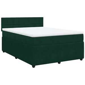 vidaXL Sommier &agrave; lattes de lit et matelas Vert fonc&eacute; 140x190cm Velours