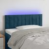 vidaXL T&ecirc;te de lit &agrave; LED Bleu fonc&eacute; 90x5x78/88 cm Velours