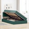 vidaXL Lit de Rangement avec matelas Vert fonc&eacute; 120 x 200 cm Velours