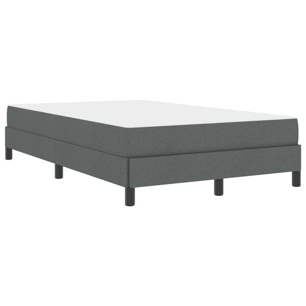vidaXL Lit &agrave; ressorts avec matelas Gris fonc&eacute; 120 x 200 cm tissu