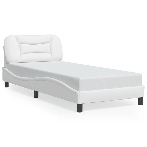 vidaXL Cadre de lit sans matelas Hvar blanc 90x190 cm similicuir