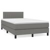 vidaXL Sommier &agrave; lattes de lit avec matelas gris fonc&eacute; 120x190cm tissu