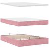 vidaXL Cadre de lit ottoman avec matelas rose 140x190 cm velours