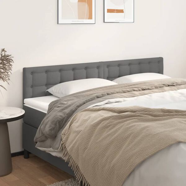 vidaXL T&ecirc;tes de lit Gris 180x5x78/88 cm Similicuir