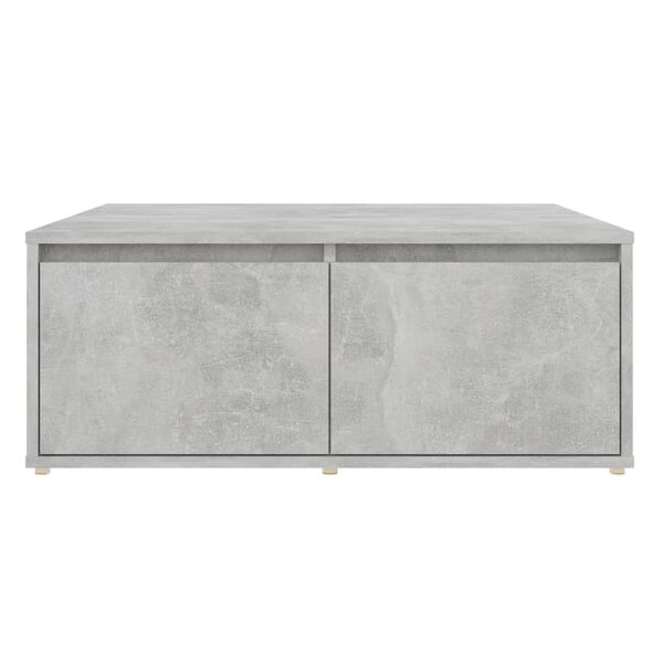vidaXL Table basse gris béton 80x80x31 cm bois d'ingénierie
