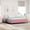 vidaXL Lit &agrave; ressorts avec matelas Rose 180 x 210 cm tissu
