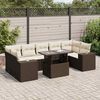 vidaXL Salon de jardin 8 pcs avec coussins marron r&eacute;sine tress&eacute;e