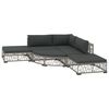 vidaXL Salon de jardin 6 pcs avec coussins r&eacute;sine tress&eacute;e gris