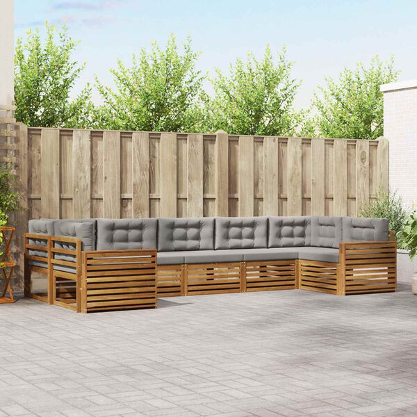 vidaXL Ensembles de canap&eacute;s avec coussin 7 pcs Gris Naturel et Clair