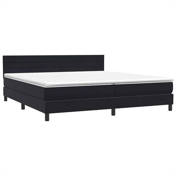 vidaXL Sommier &agrave; lattes de lit avec matelas noir 200x210 cm Velours