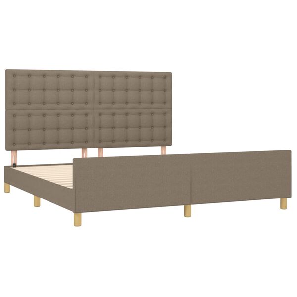 vidaXL Cadre de lit sans matelas taupe tissu
