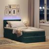 vidaXL Lit ottoman avec matelas et LED Vert fonc&eacute; 90x200cm velours