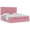 vidaXL Cadre de lit ottoman avec matelas rose 160x200 cm velours