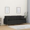 vidaXL Canap&eacute; 3 places avec oreillers d&eacute;coratifs noir 180 cm tissu