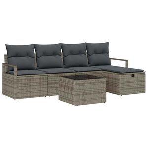 vidaXL Ensemble de Canap&eacute;s 6 pc 5-Nombre de places Gris polyrotin