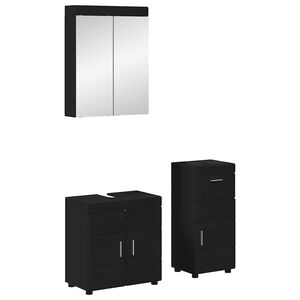 vidaXL Ensemble de mobilier de salle de bain TULUM 3 pcs Noir