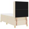 vidaXL Lit &agrave; ressorts avec matelas Cr&egrave;me 140 x 200 cm tissu