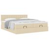 VidaXL Cadre de lit ottoman avec matelas cr&egrave;me 180x200 cm tissu