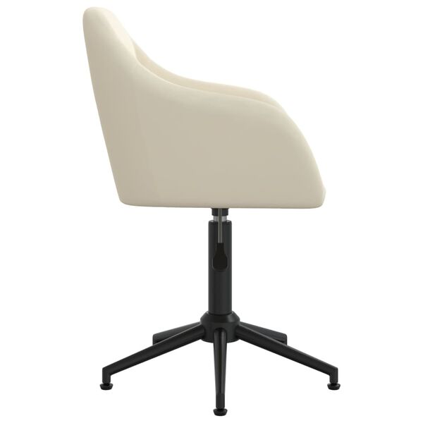 vidaXL Chaises pivotantes &agrave; manger lot de 4 cr&egrave;me velours